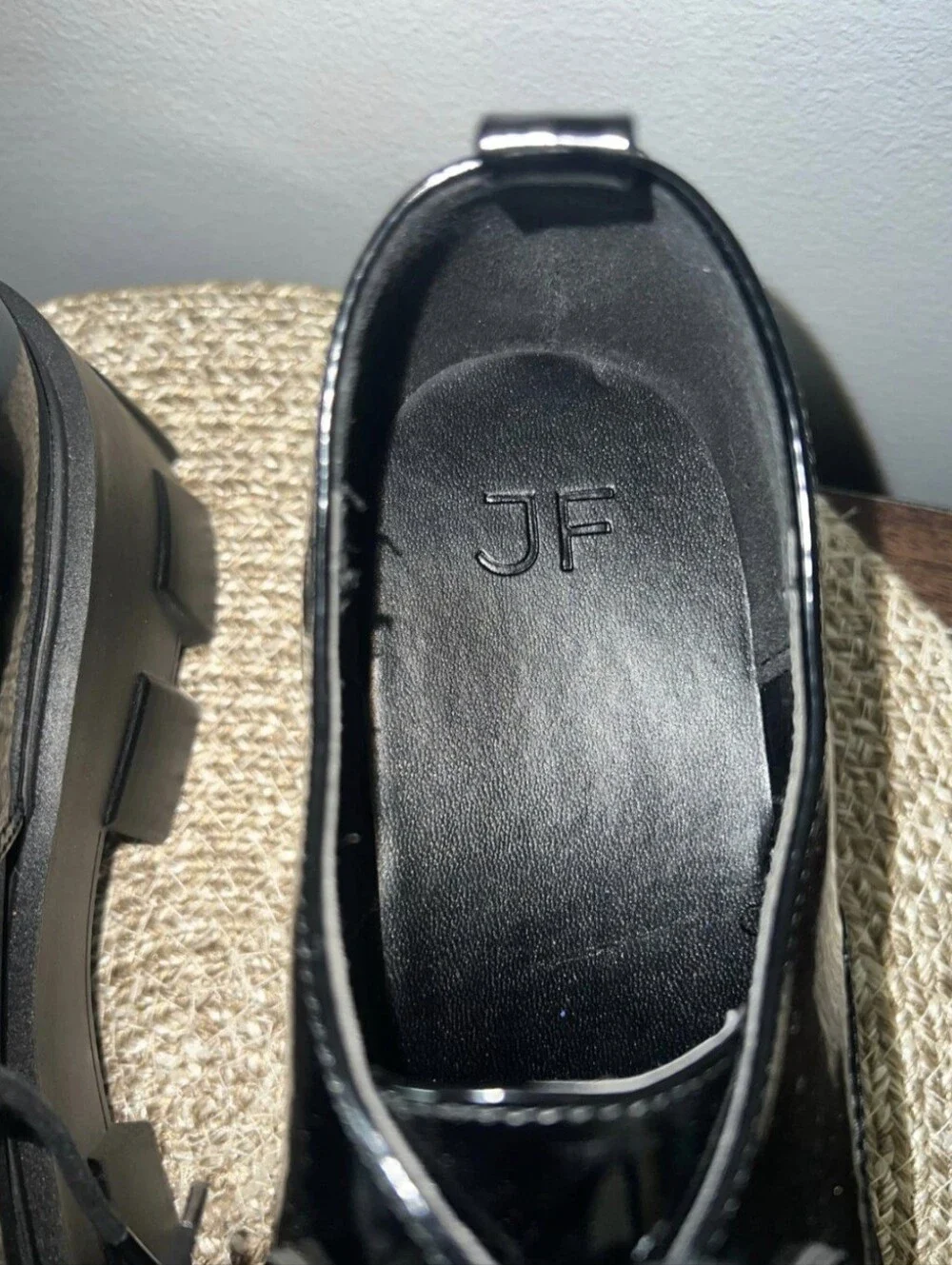 Just Fab Y2K 90's Black Lace-up Lug Heel Platform Chunky Loafers Womens Size 11
